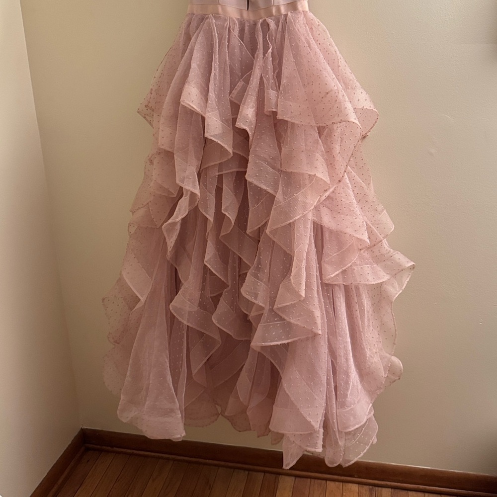SHERRI HILL Swiss Dot Ruffle Tulle Gown - Picture 5 of 11